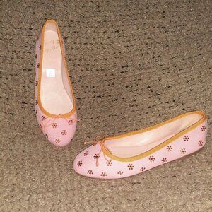 JENNY WALTON X PRETTY BALLERINAS-Pink/Orange-Swarovski Crystals-Sz 37.5-NWOB